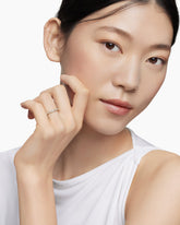 DY Eden Partway Band Ring in 18K Yellow Gold with Baguette Diamonds, 2mm